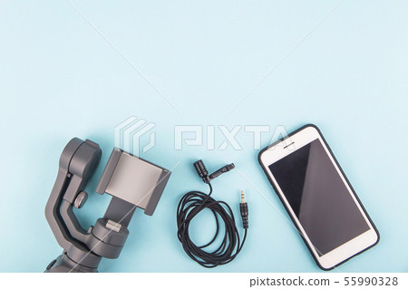Modern simple set of equipment for video shooting 55990328