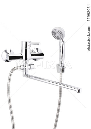 The mixer for the bathroom wall with a long izliv The mixer for the bathroom wall with a long izliv 55992084