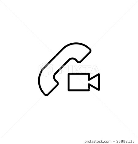 Web icon. Video call black on white background - Stock Illustration  [55992133] - PIXTA