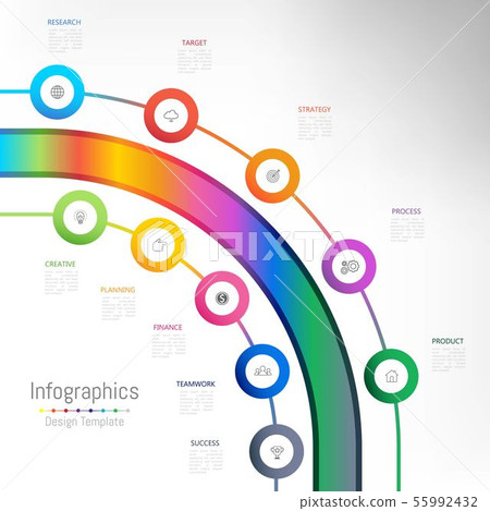 Infographic design elements with 10 options. - Stock Illustration ...