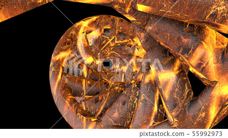 DNA code. Abstract 3d polygonal wireframe DNA. 55992973