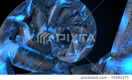 DNA code. Abstract 3d polygonal wireframe DNA. 55992975