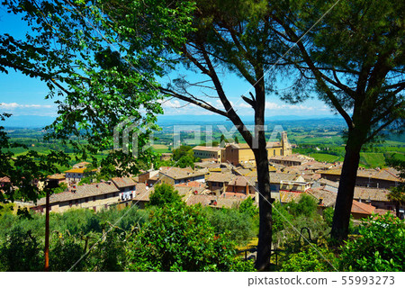 The rural village Bingei under the blue sky. 55993273