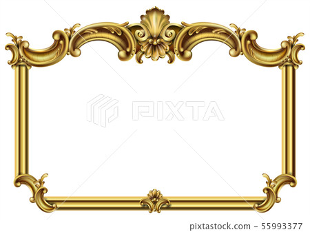 Gold classic frame of the rococo baroque 55993377