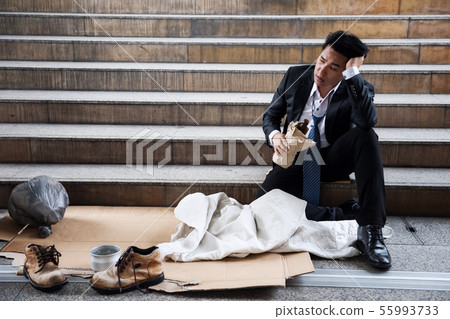 drunk fired businessman to be beggar 55993733