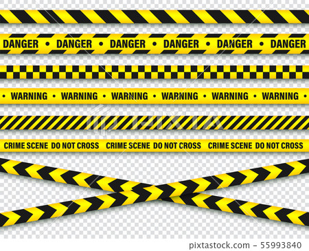 Yellow And Black Barricade Construction Tape.... - Stock Illustration ...