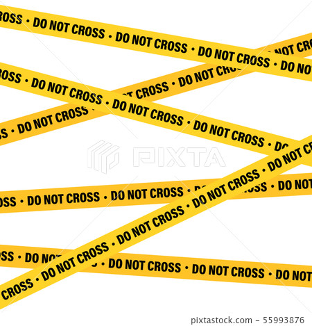 Yellow And Black Barricade Construction Tape. Police Warning Line. Brightly Colored Danger or Hazard 55993876