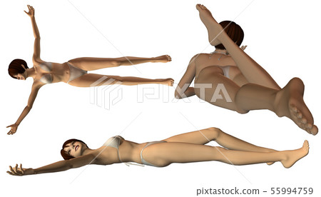 3d Girl in White Bikini 55994759