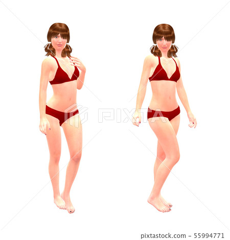 3d girl in red bikini 55994771