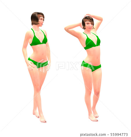 3d girl in green bikini 55994773