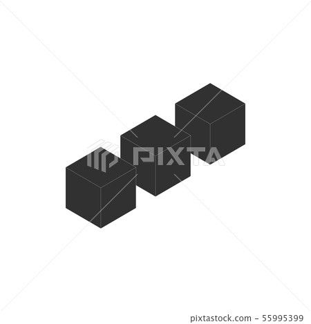 Three cubes in row, Layout Icon. Vector Layers Icon vector icon isolated on white background. Three cubes in row, Layout Icon. Vector Layers Icon vector icon isolated on white background. 55995399