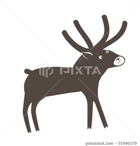 A cute surprised deer on white background. Vector illustration 55996379