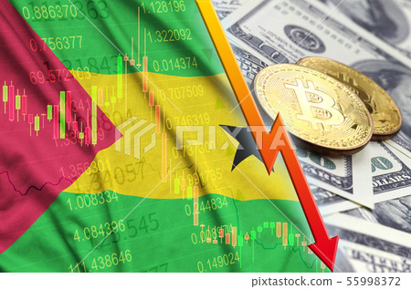 Sao Tome and Principe flag and cryptocurrency 55998372
