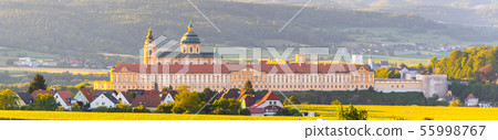 Melk Abbey, German: Stift Melk. Benedictine abbey above the town of Melk in Lower Austria, Austria 55998767