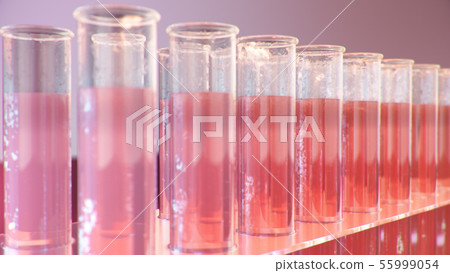 Science laboratory research. Development of medical technology. A breakthrough in biotechnology. Red 55999054