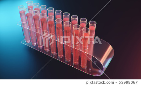Science laboratory research. Development of medical technology. A breakthrough in biotechnology. Red 55999067