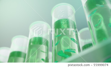 3D Illustration biofuel oil research in the laboratory, biofuel concept. Bacteria in the liquid 3D Illustration biofuel oil research in the laboratory, biofuel concept. Bacteria in the liquid 55999074
