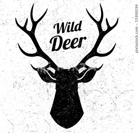 Wild deer logo with grunge effect Wild deer logo with grunge effect 55999294