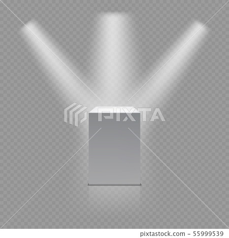 Museum pedestal, white empty 3d podium and spotlights 55999539
