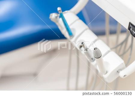 Close-up dental high speed turbine. Dental work in clinic. Operation, tooth replacement. Medicine 56000130