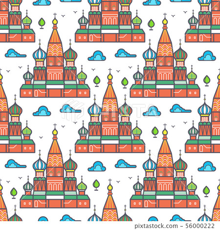 Famous Moscow cathedrale seamless pattern design Famous Moscow cathedrale seamless pattern design 56000222