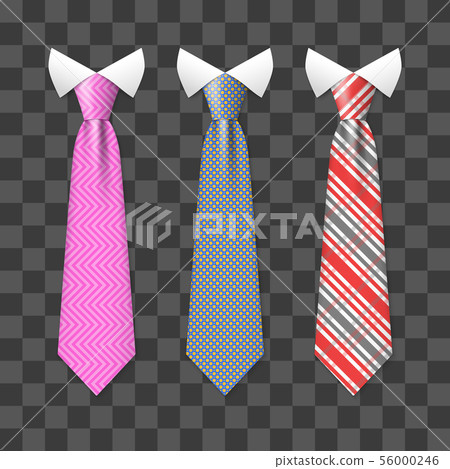 Colorful realistic neck ties set isolated on transparent background Colorful realistic neck ties set isolated on transparent background 56000246