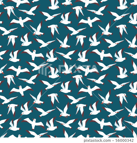 Flying atlantic seabird seamless pattern Flying atlantic seabird seamless pattern 56000342