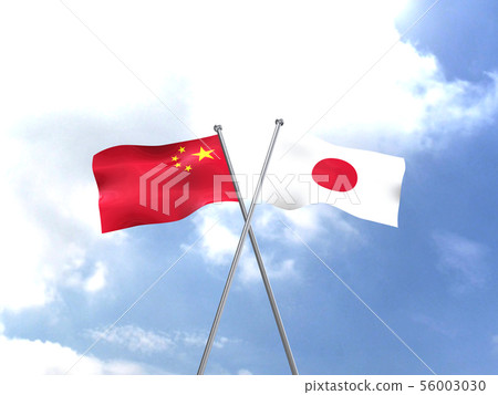 CG 3D illustration 3D design world national flag Japan Hinomaru China CG 3D illustration 3D design world national flag Japan Hinomaru China 56003030