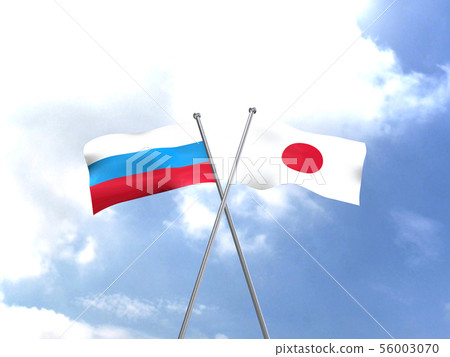 CG 3D illustration 3D design world national flag Japan Hinomaru Russia 56003070