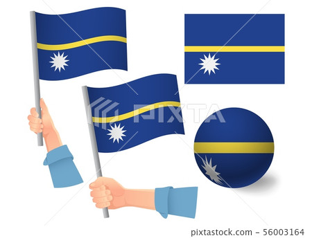 Nauru flag in hand icon Nauru flag in hand icon 56003164