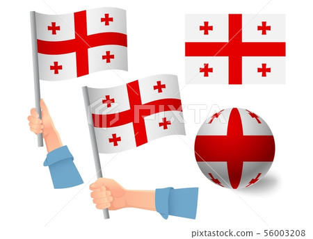 Georgia flag in hand icon 56003208
