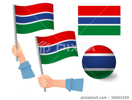 Gambia flag in hand icon 56003209