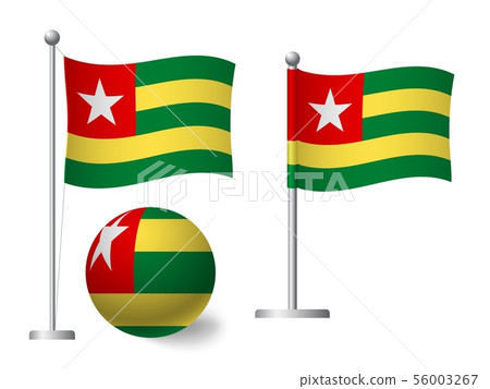 Togo Flag On Pole And Ball Icon Stock Illustration 56003267 Pixta