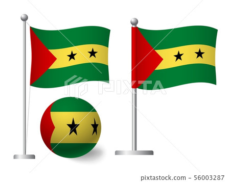 Sao Tome and Principe flag on pole and ball icon Sao Tome and Principe flag on pole and ball icon 56003287