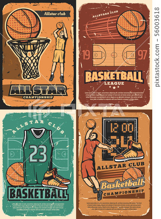 Basketball sport court, players, balls and basket 56003618