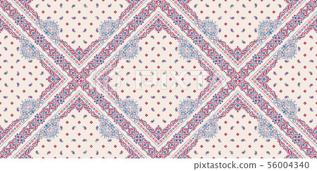 Seamless pattern based on ornament paisley Bandana Print. Vector ornament paisley Bandana Print 56004340