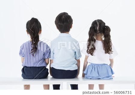 Smiling Children Concept, happy child enjoy summer time on white background 236 56006731