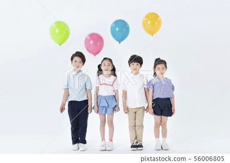 Smiling Children Concept, happy child enjoy summer time on white background 216 Smiling Children Concept, happy child enjoy summer time on white background 216 56006805