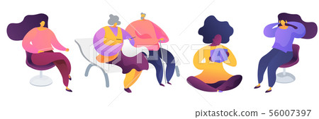 Male and female flat vector characters set 56007397