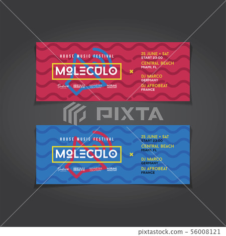 Ticket Design For Summer House Music Festival - Stock Illustration  [56008121] - PIXTA