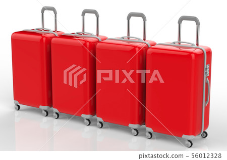 red hard case luggages in a row red hard case luggages in a row 56012328