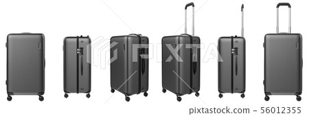 grey hard case luggage isolated on white grey hard case luggage isolated on white 56012355