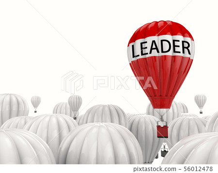 leadership concept with red hot air balloon leadership concept with red hot air balloon 56012478