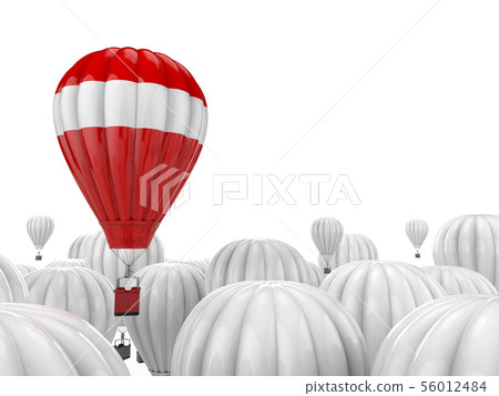 leadership concept with red hot air balloon 56012484