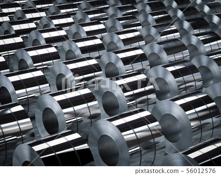 roll of steel sheets in factory 56012576