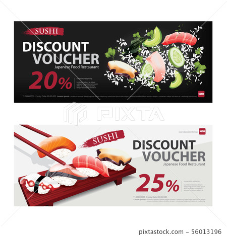 Japanese Food Voucher Discount Template Vector 56013196