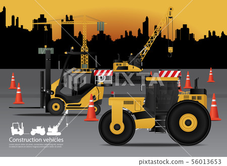 Construction Vehicles Vector Illustration 56013653