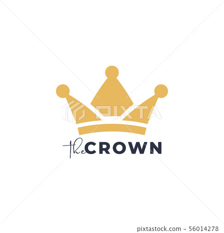 Gold crown logo design template vector isolated - Stock Illustration ...