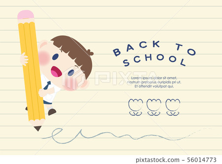 cute happy  elementary student back to school 56014773