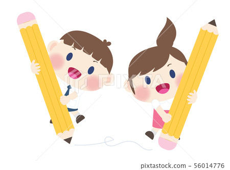 cute happy  elementary student back to school 56014776